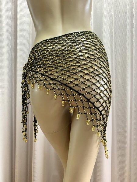 画像17: 編みネットトライアングルスカーフ (17)