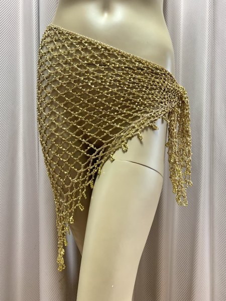 画像11: 編みネットトライアングルスカーフ (11)