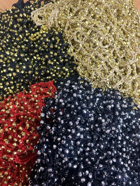 画像20: 編みネットトライアングルスカーフ (20)