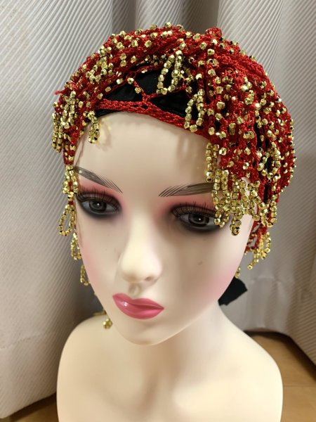 画像23: 編みネットトライアングルスカーフ (23)