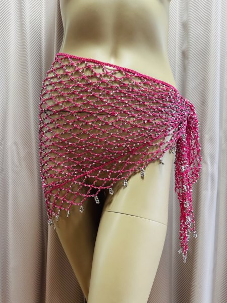 画像3: 編みネットトライアングルスカーフ (3)