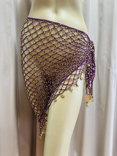 画像9: 編みネットトライアングルスカーフ (9)