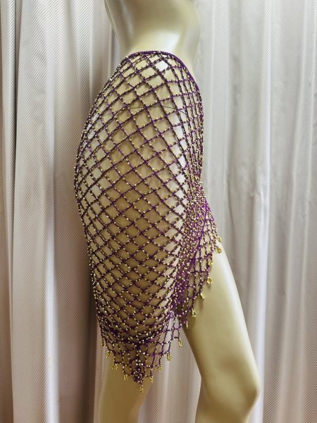 画像10: 編みネットトライアングルスカーフ (10)