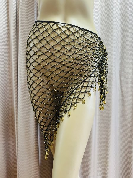 画像15: 編みネットトライアングルスカーフ (15)