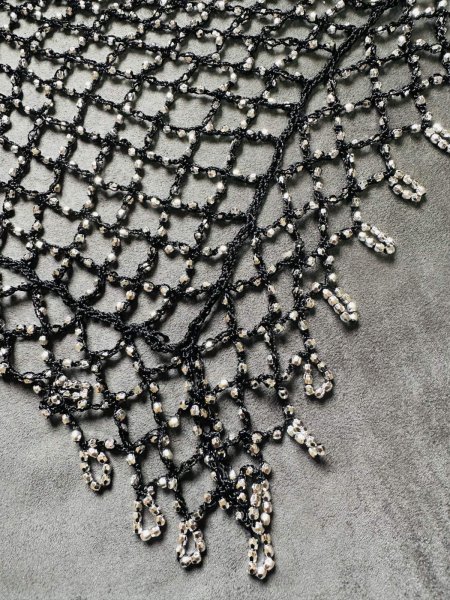 画像19: 編みネットトライアングルスカーフ (19)