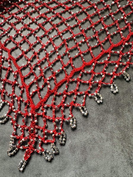 画像20: 編みネットトライアングルスカーフ (20)