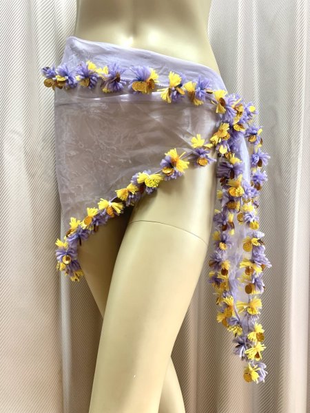 画像3: ポンポンヒップ&ヘッドスカーフ(オーガンジー) (3)