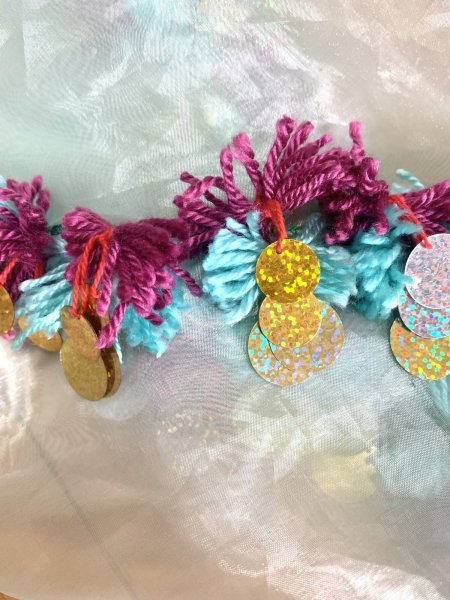 画像6: ポンポンヒップ&ヘッドスカーフ(オーガンジー) (6)