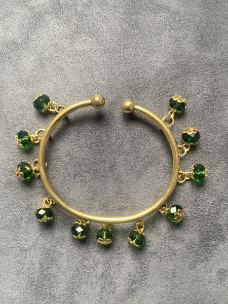 画像2: ホルハール・アンティーク風アンクレット(グリーン) (2)