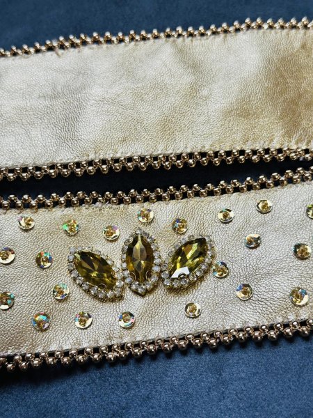 画像5: フェイクレザーバンド2セット(ゴールド) (5)