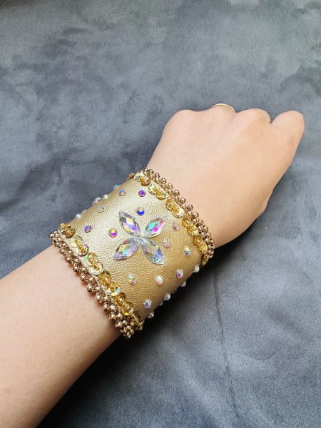 画像1: フェイクレザーバンド(オーロラ) (1)