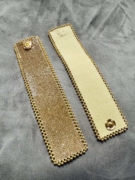 画像3: ラインストーンリストバンド2セット(ゴールド) (3)