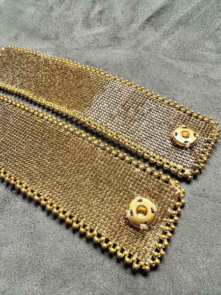 画像4: ラインストーンリストバンド2セット(ゴールド) (4)