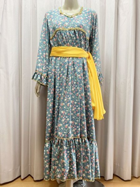 画像4: ファッラーヒ花柄ガラベーヤ(シルクベール付き） (4)