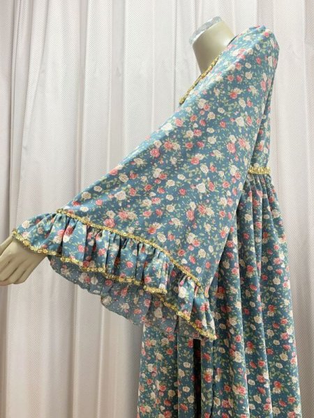 画像6: ファッラーヒ花柄ガラベーヤ(シルクベール付き） (6)