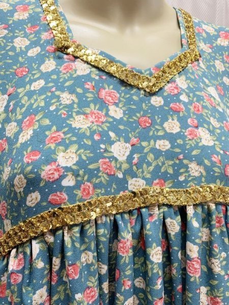 画像8: ファッラーヒ花柄ガラベーヤ(シルクベール付き） (8)