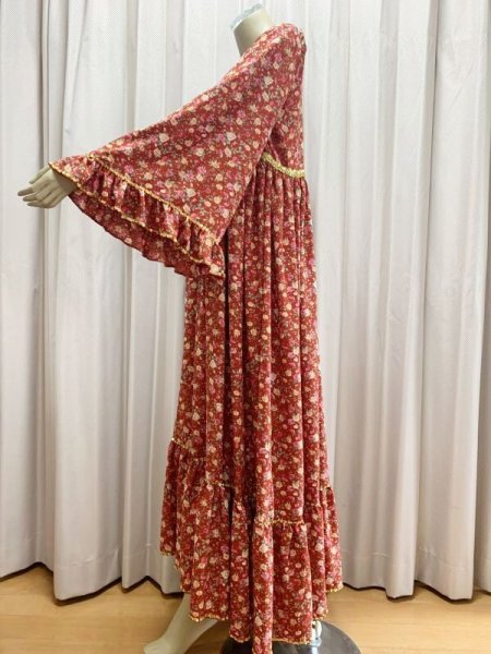 画像7: ファッラーヒ花柄ガラベーヤ(シルクベール付き） (7)