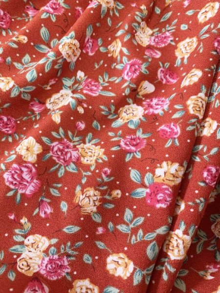 画像10: ファッラーヒ花柄ガラベーヤ(シルクベール付き） (10)