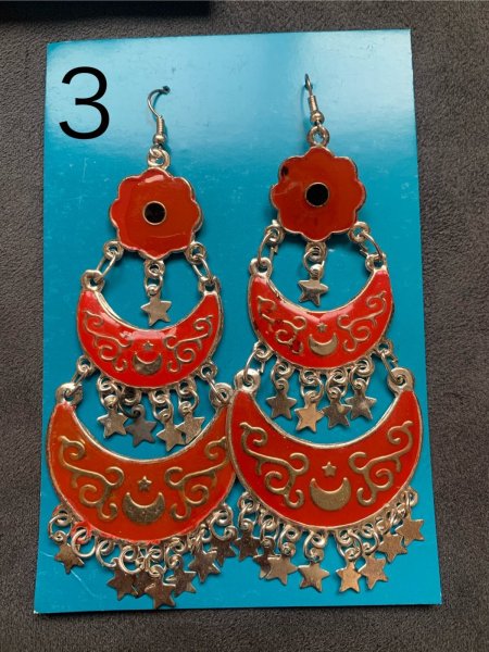 画像4: アンティークパーツ三日月ピアス（Mサイズ） (4)