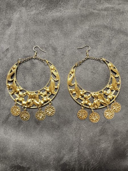 画像1: 【Big size】 三日月モチーフピアス (1)