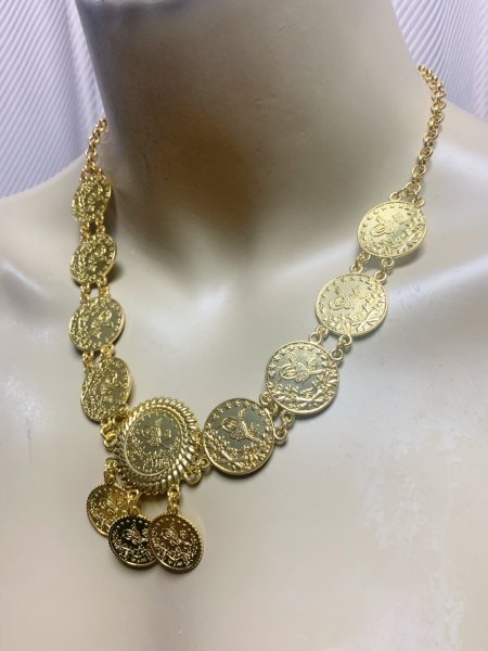 画像6: 2WAY ネックレス、ヘッドアクセサリー(ゴールドコイン） (6)