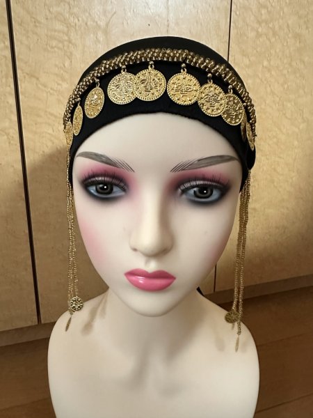 画像1: ハンドメイドヘッドバンドコインアクセサリー(コイン大) (1)