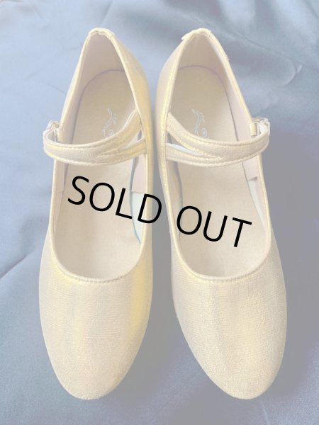 画像1: フォークロア　ゴールドパンプス(ステージ用） (1)