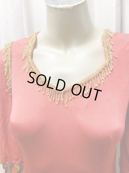 画像2: イスカンダラーニフリンジ付きドレス(レッド） (2)