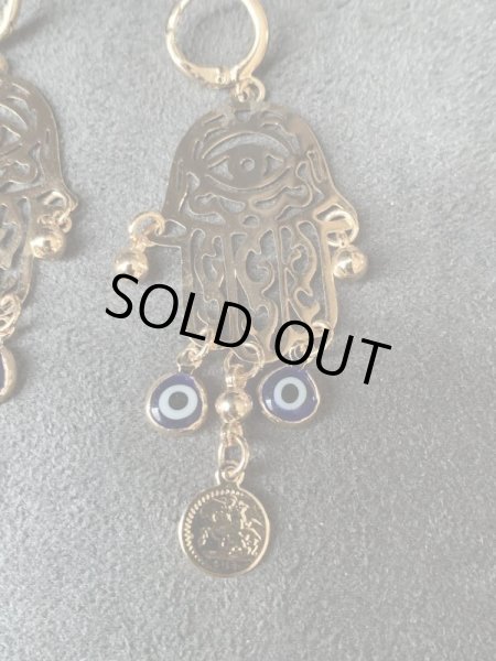 画像2: ナザールボンジュウ&ハムサファッションピアス (2)