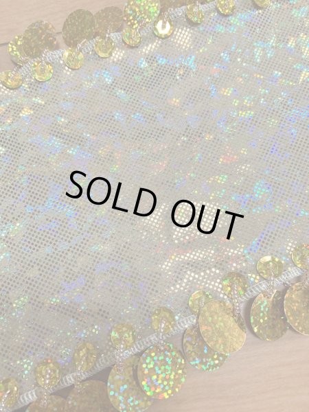 画像9: フリンジ付きヒップスカーフ（黒、ゴールド） (9)