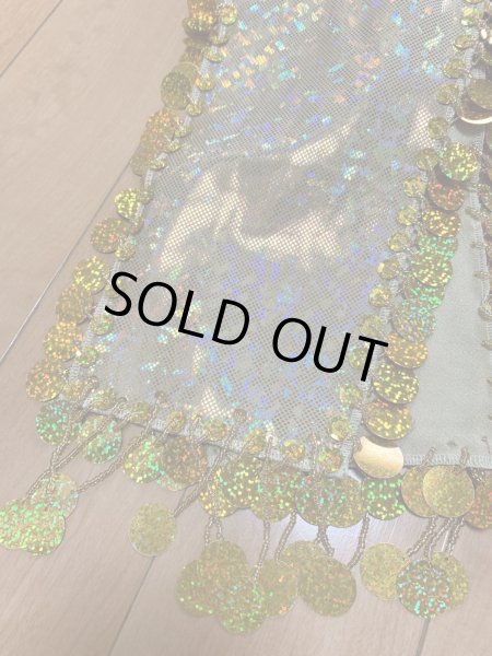 画像6: フリンジ付きゴールドヒップスカーフ (6)