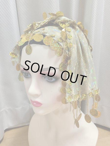 画像8: フリンジ付きゴールドヒップスカーフ (8)