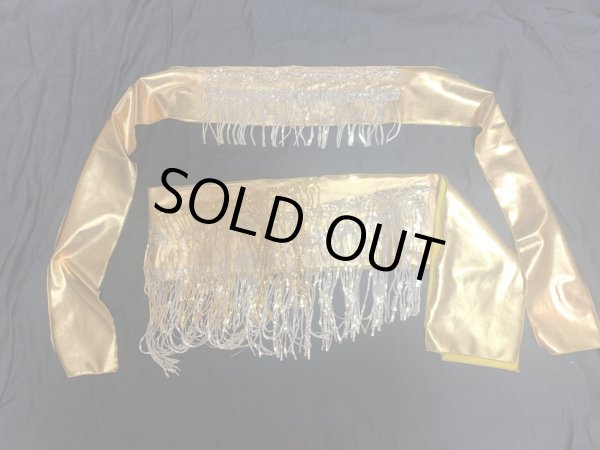 画像4: フリンジ付きゴールドヘッド＆ヒップスカーフセット (4)