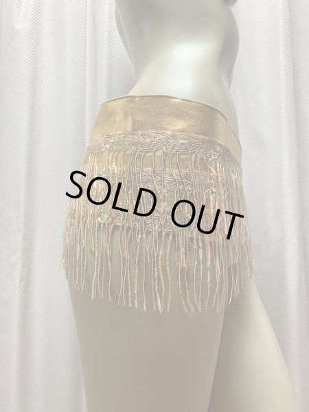 画像3: フリンジ付きゴールドヘッド＆ヒップスカーフセット (3)