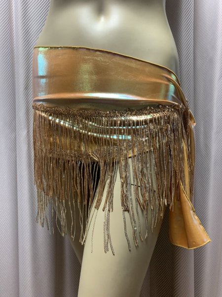 画像7: フリンジ付きゴールドヒップスカーフ (7)