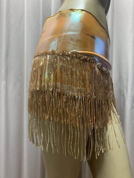 画像8: フリンジ付きゴールドヒップスカーフ (8)