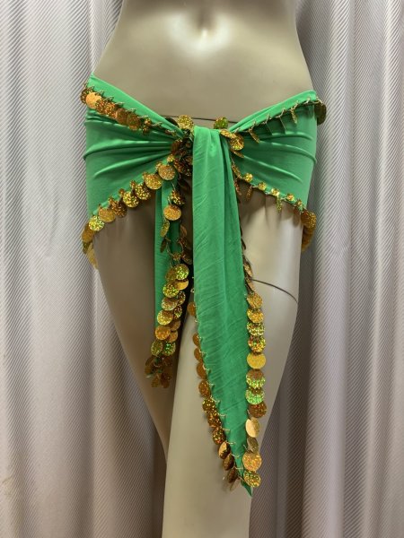 画像7: 頭に巻きやすい！スパンコール付きトライアングルスカーフ (7)