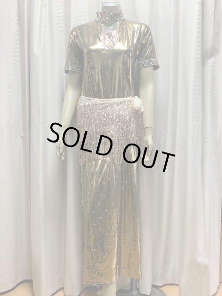 画像10: ビーズ付きスパンコールフリンジヒップスカーフ (10)