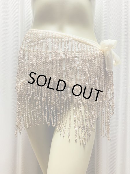 画像7: ビーズ付きスパンコールフリンジヒップスカーフ (7)