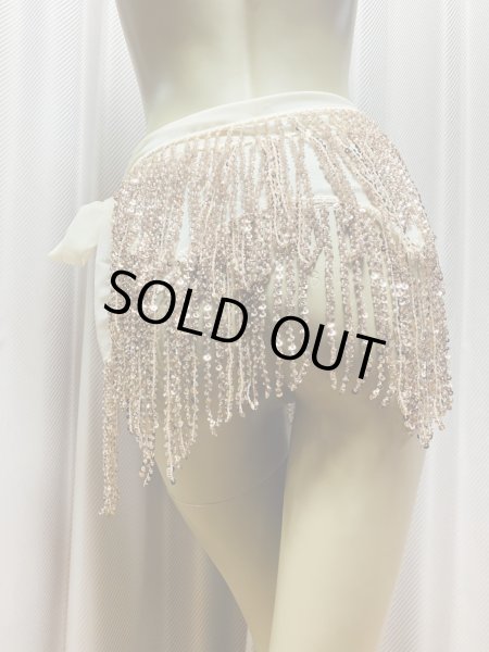 画像9: ビーズ付きスパンコールフリンジヒップスカーフ (9)