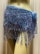 画像2: ビーズ付きスパンコールフリンジヒップスカーフ（ニュアンスカラー） (2)