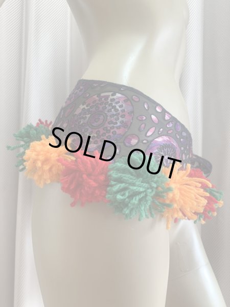 画像2: ポンポン付きオリジナルヒップスカーフ (2)