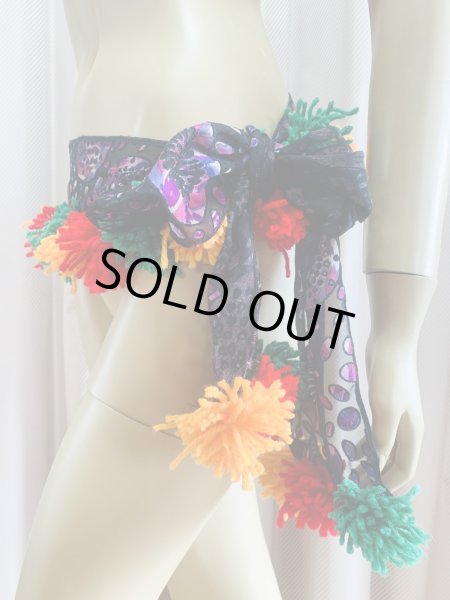 画像3: ポンポン付きオリジナルヒップスカーフ (3)