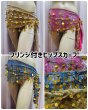 画像1: コイン型スパンコール&フリンジ付きヒップスカーフ (1)