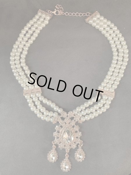 画像2: 在庫に限り500円引き　パールアクセサリー　ネックレス＆ピアスセット (2)
