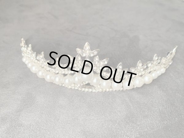 画像7: 20％OFF オリエンタルパールネックレス＆ピアス＆ティアラ３点セット (7)