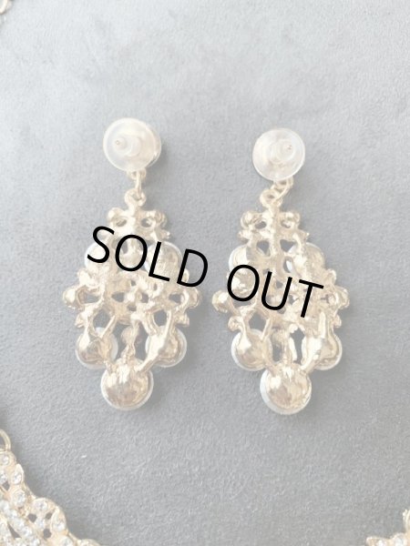 画像6: オリエンタルクリスタルネックレス＆ピアス2点セット (6)