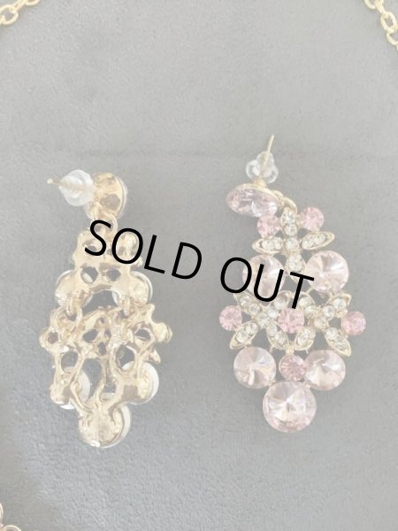 画像4: オリエンタルクリスタルネックレス＆ピアス2点セット (4)