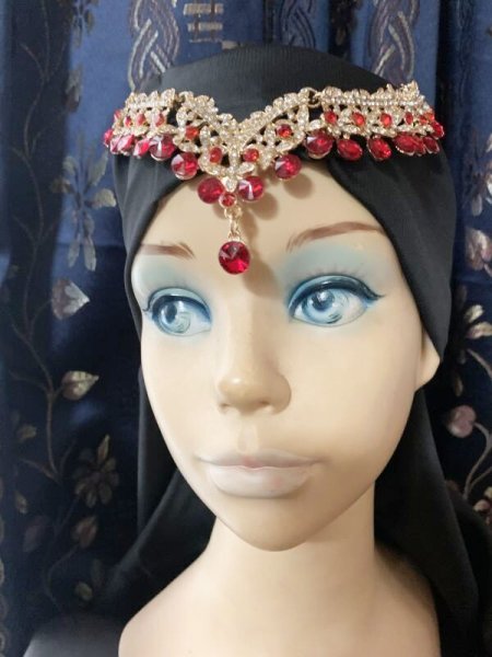 画像6: オリエンタルクリスタルネックレス＆ピアス2点セット (6)