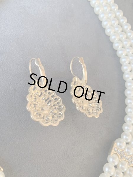 画像5: パールアクセサリー　ネックレス＆ピアス&ブレスセット (5)